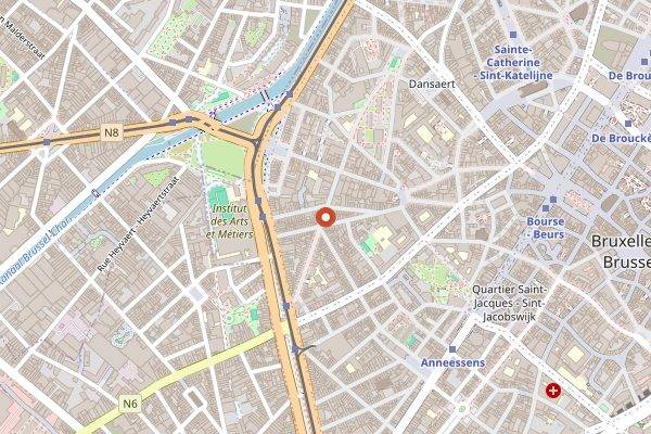 Map showing Parlor Coffee in Brussels