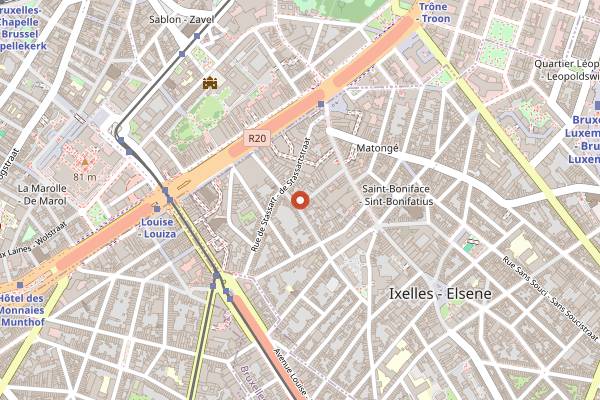Map showing La Cuisine de Flore in Brussels