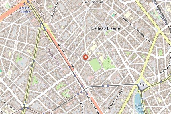 Map showing Knees to Chin in Brussels