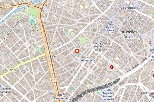 Map showing Pure Veg India in Brussels