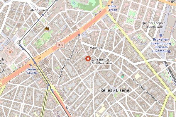 Map showing Yemeni Restaurant in Brussels