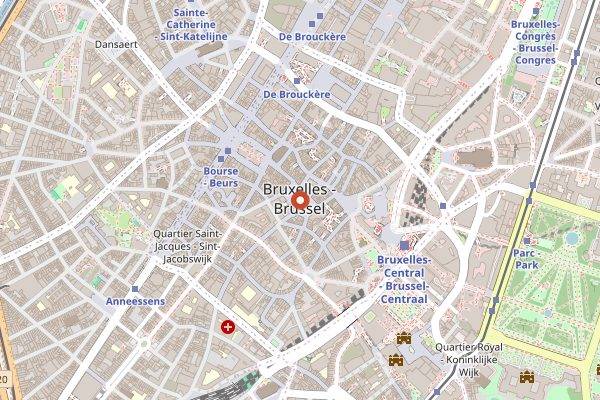 Map showing Belgian Beer Weekend in Brussels