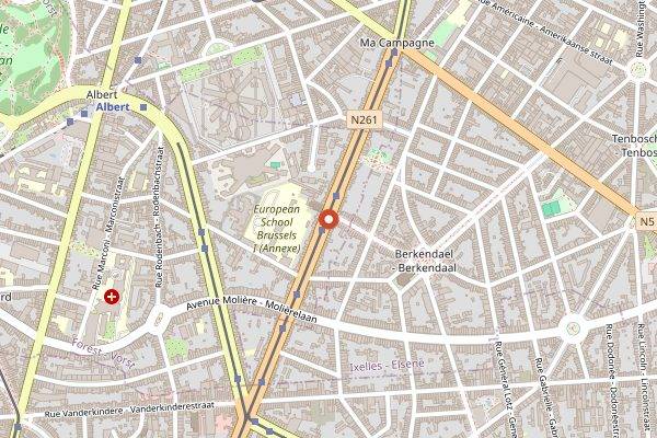Map showing Brugmann in Brussels