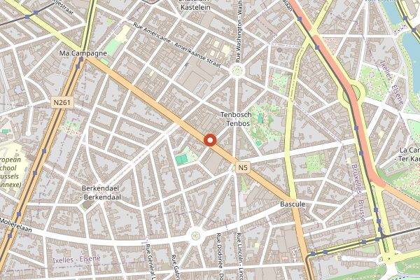 Map showing Kamo in Brussels