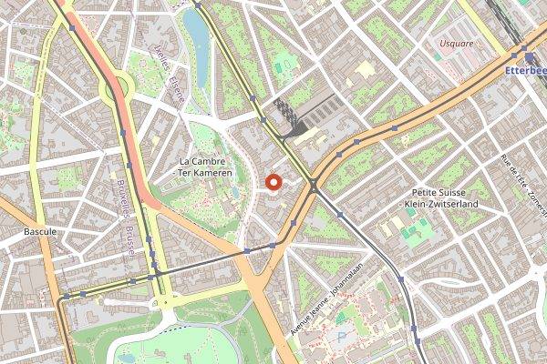 Map showing La Villa in the Sky in Brussels