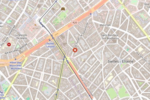 Map showing Bodja in Brussels
