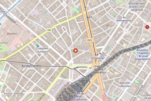 Map showing Brasserie de l'Ermitage in Brussels