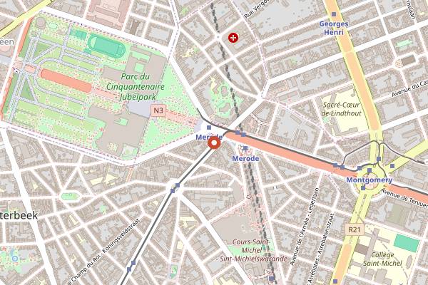 Map showing La Terrasse in Brussels