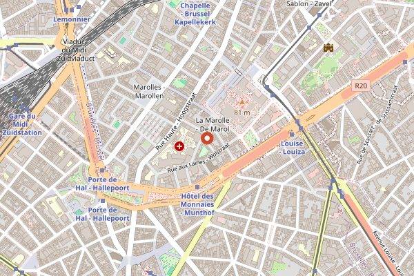 Map showing Au Stekerlapatte in Brussels
