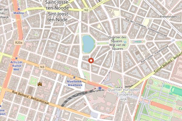 Map showing The meeting point in Brussels
