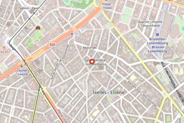 Map showing L'Ultime Atome in Brussels
