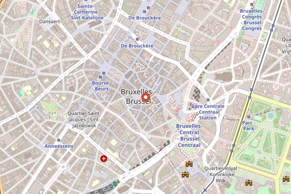 Map showing La Chaloupe d'Or in Brussels