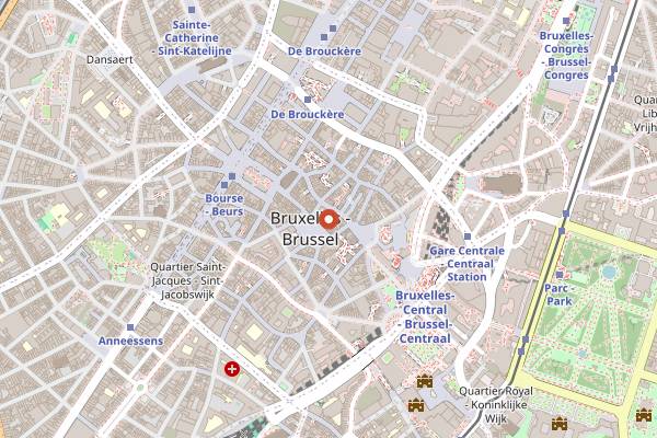 Map showing Le Cercueil in Brussels