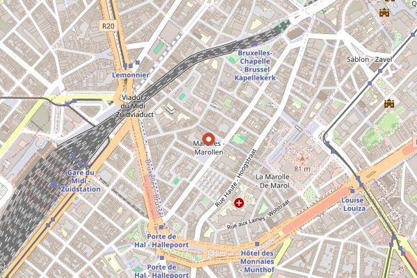 Map showing Marche du Jeu de Balle in Brussels