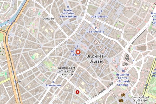 Map showing Bonnefooi in Brussels