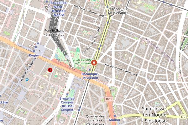 Map showing Botanique in Brussels