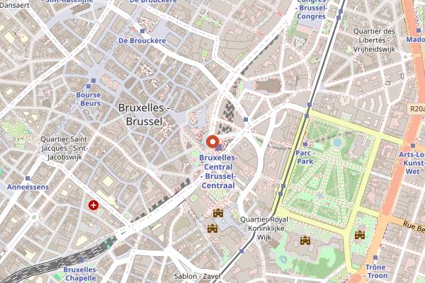 Map showing C12 in Brussels