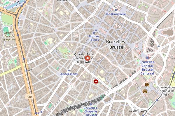 Map showing Chez Maman in Brussels