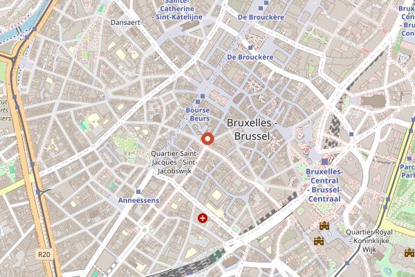 Map showing Le Belgica in Brussels