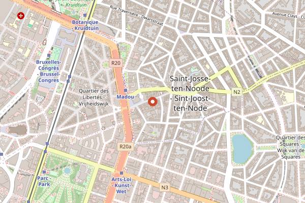 Map showing Mirano Continental in Brussels
