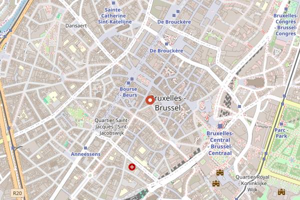 Map showing The Music Village in Brussels