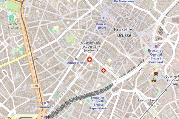 Map showing The Eight Rooftop in Brussels