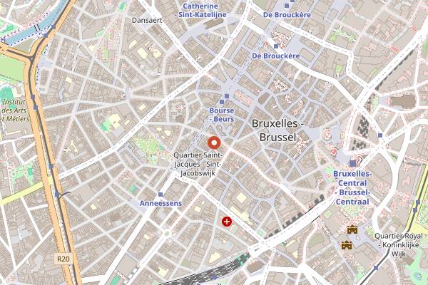 Map showing The Stage in Brussels