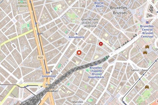 Map showing Comme Chez Soi in Brussels