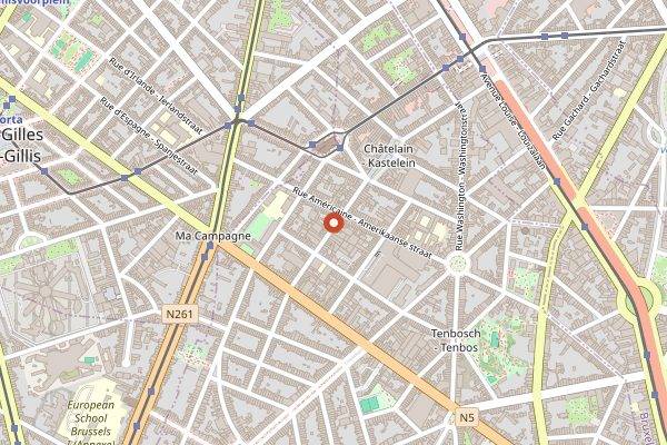Map showing La Quincaillerie in Brussels