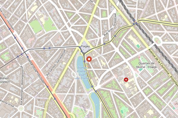 Map showing Le Varietes in Brussels