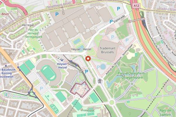 Map showing Frietkot Atomium in Brussels