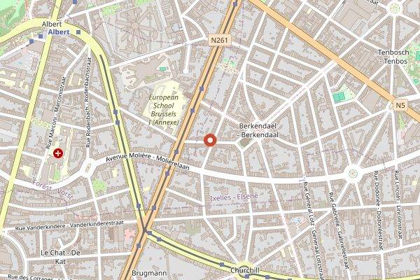 Map showing Amen Restaurant and Wine Bar in Brussels