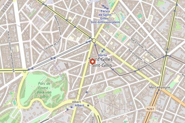 Map showing Gamin in Brussels
