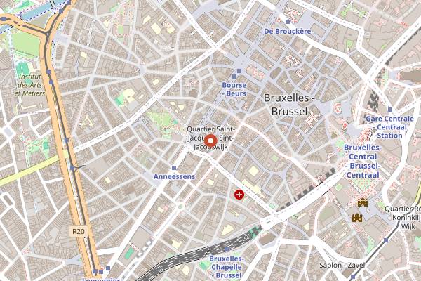 Map showing Jardin des Olives in Brussels