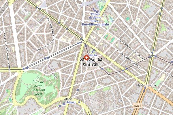 Map showing Rubis Wine Bar in Brussels
