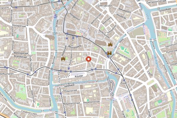 Map showing Le Pain Quotidien in Ghent
