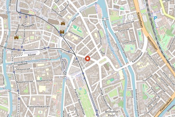 Map showing Madam Bakster Bakery in Ghent