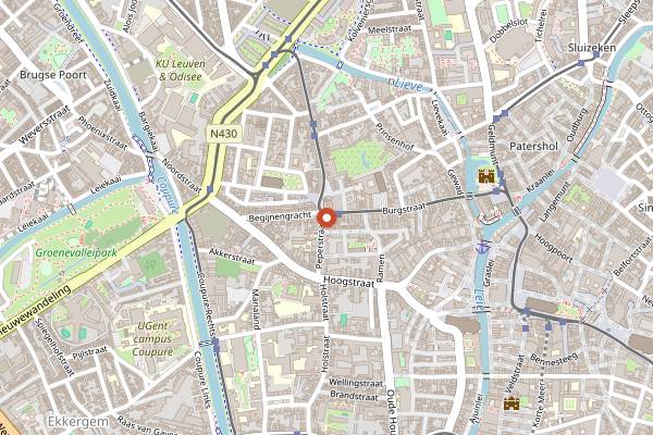Map showing Marijn Coertjens Chocolatier and Patissier in Ghent