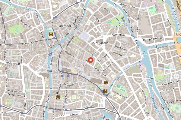 Map showing Edelrot Bar in Ghent
