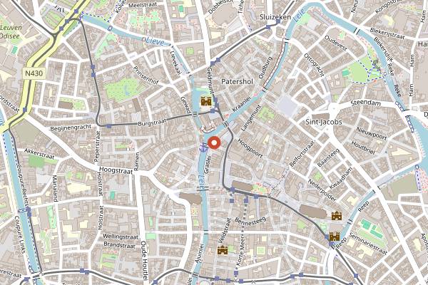 Map showing Het Spijker in Ghent