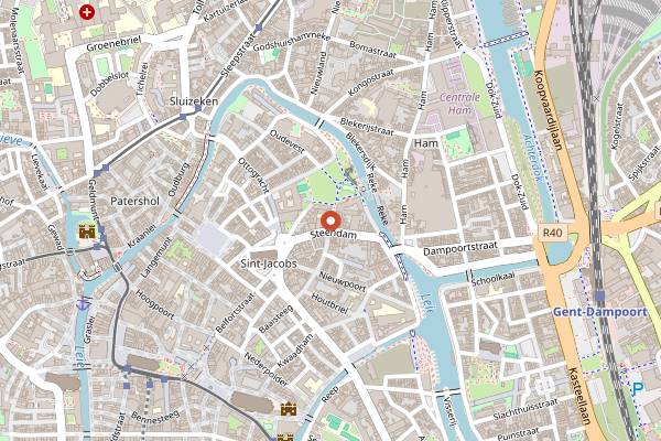 Map showing Gruut Brewery Terrace in Ghent