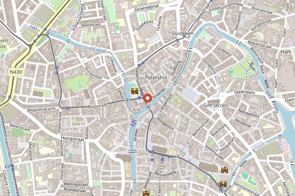 Map showing Julie's House in Ghent
