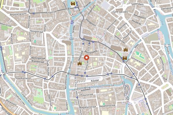 Map showing Knees to Chin in Ghent