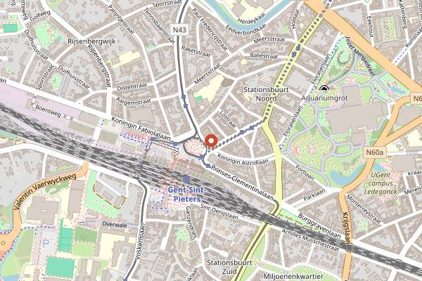 Map showing Lekker Gec in Ghent