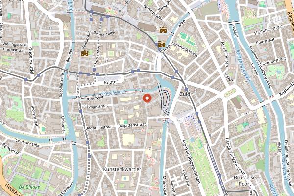 Map showing Pain Perdu in Ghent
