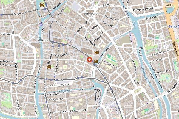 Map showing Peaberry Coffeebar in Ghent