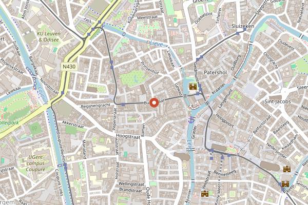 Map showing BOON Lunchbar in Ghent