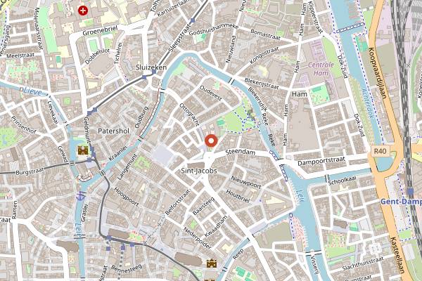 Map showing Den Baudelo in Ghent
