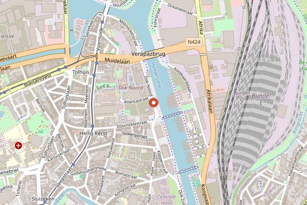 Map showing IzyCoffee Dok Noord in Ghent
