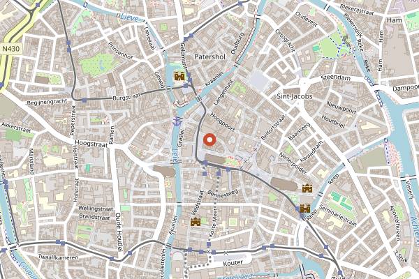 Map showing Mokabon in Ghent